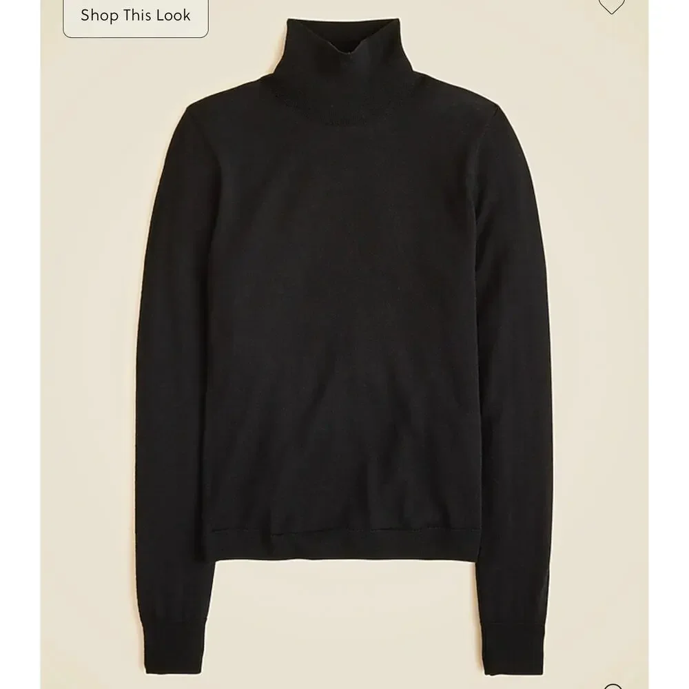 J. Crew Carolyn turtleneck sweater in merino wool Heather Carbon NWT size XS